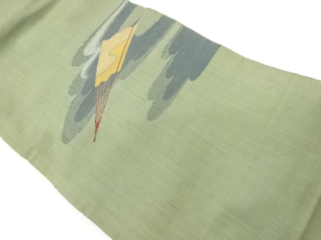 扇に変わりヱ霞模様織出し名古屋帯